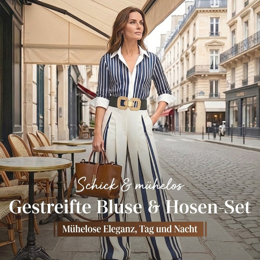 🔥 Neu 2026 • Neu eingetroffen!💥Gestreiftes Shirt & weite Hose im Set – bequem & stilvoll für den Alltag