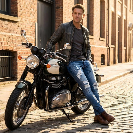 Stylische Herren-Skinny-Jeans mit Rissen