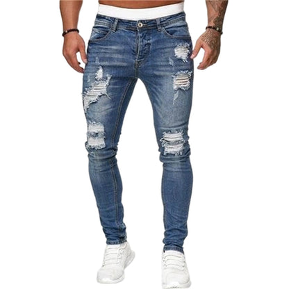 Stylische Herren-Skinny-Jeans mit Rissen