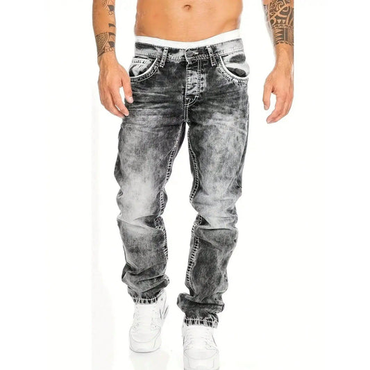 Kreative Stretch-Jeans für Herren, minimalistischer Stil, ideal für den Sommer, Emo-Stil